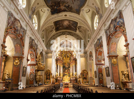 The magnificent interior of the Baroque parish church of St. Veit (Dom der Wachau) in Krems, Lower Austria Stock Photo