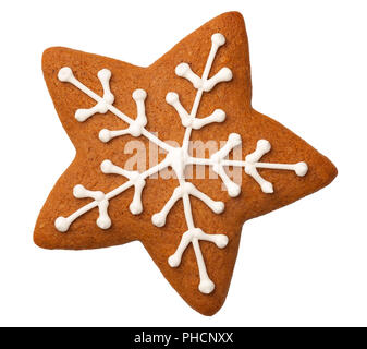 Gingerbread star isolated on white background Stock Photo - Alamy