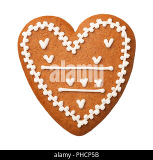 Gingerbread heart isolated on white background Stock Photo - Alamy