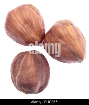 hazelnuts on white Stock Photo