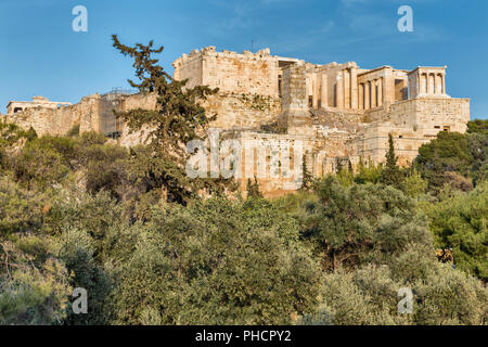 Acropolis from Pnyx hill, Athens, Greece Stock Photo