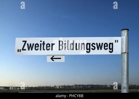 Second-chance education, street signpost Stock Photo