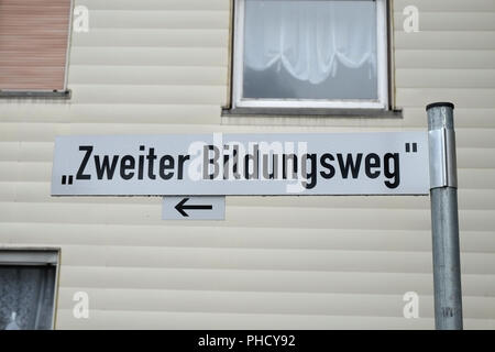 Second-chance education, street signpost Stock Photo