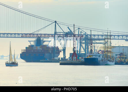 Lisbon industrial port, Portugal Stock Photo