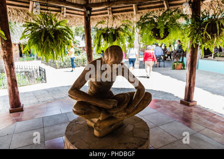 Santa Clara, Cuba / March 16, 2016 Sculpture of indigenous female at Hotel Las Caneyes. Stock Photo