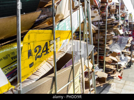 Stacks of paper and cardboard for recycling Stock Photo