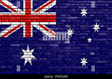 flag of Australia painted on brick wall Stock Photo