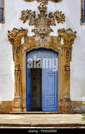 Old and historic church facade and entrance Stock Photo