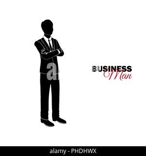 Businessman, Manager. A man in a business suit. Businessman folded his arms over his chest Stock Vector