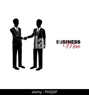 Businessman, Manager. A man in a business suit. Businessmen shake hands Stock Vector