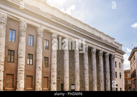 the Temple of Hadrian in Piazza di Pietra in Rome Stock Photo