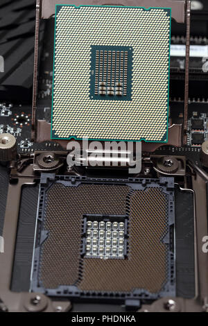 central processor unit on motherboard Stock Photo