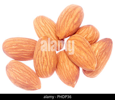 Almonds on white Stock Photo