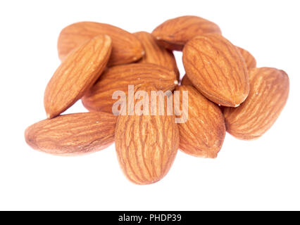 Almonds on white Stock Photo