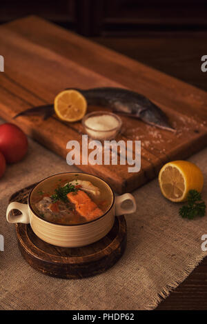 Fish soup composition Stock Photo