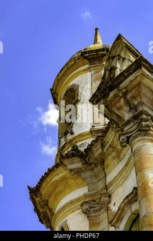 Ancient bell church tower with colonial architecture in the historic ...