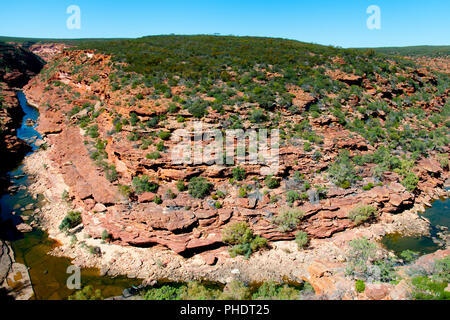 Murchison River Gorge Z Bend - Kalbarri - Australia Stock Photo