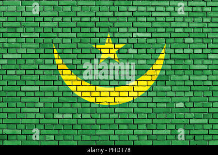 Flag of Mauritania painted on brick wall Stock Photo - Alamy