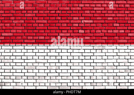 Flag of Monaco painted on brick wall Stock Photo - Alamy
