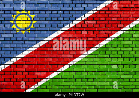 Flag of Namibia painted on brick wall Stock Photo - Alamy