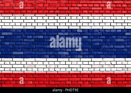 flag of Thailand painted on brick wall Stock Photo