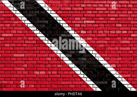 flag of Trinidad and Tobago painted on brick wall Stock Photo