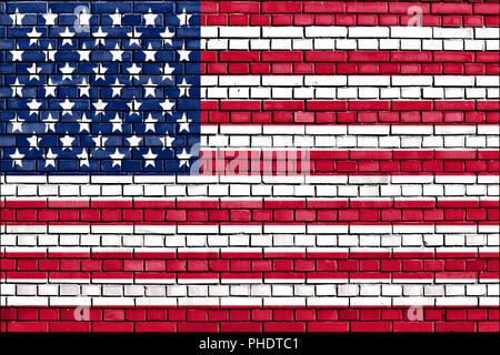 flag of USA painted on brick wall Stock Photo - Alamy