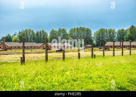Barracks in former Nazi concentration camp Stock Photo