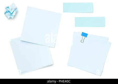 Sticky Post Note Paper Isolated on White Background Stock Photo