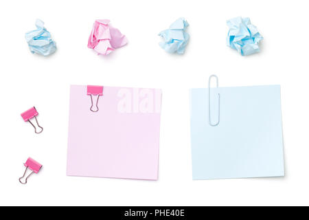 Sticky Post Note Paper Isolated on White Background Stock Photo