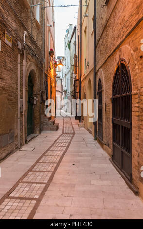 Vasto (Italy) - A sea town on the hill, Abruzzo region. Here the historic center during the Christmas holidays. Stock Photo