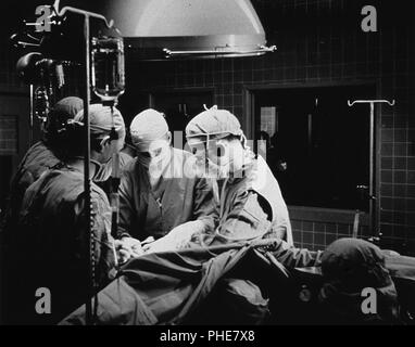 Open-heart surgery, NIH, 1955 Stock Photo