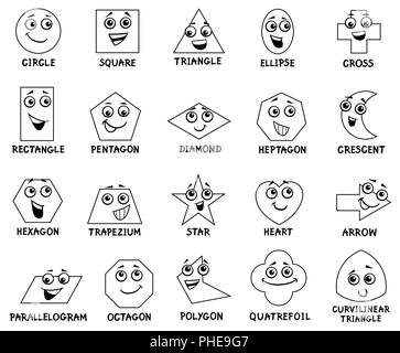 cartoon basic geometric shapes characters Stock Photo