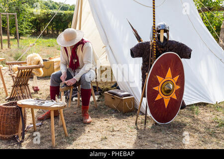 Roman re enactment at Zülpich - 26th of August 2018 - Zülpich, North Rhine Westphalia, NRW, Germany, Europe - To celebrate the 10th anniversary of the Stock Photo