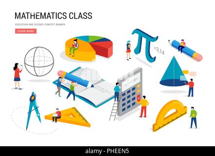 numbers math science education isometric icon vector illustration Stock ...