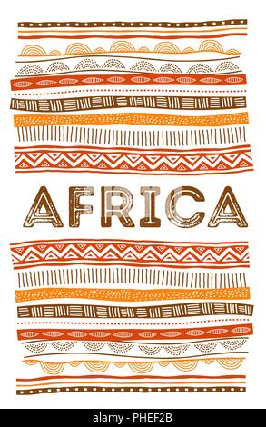 African background, flyer with tribal traditional pattern. Concept design Stock Vector