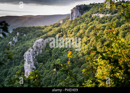 Aerial view on rural landscape near of the Arbois, France, Europe. Stock Photo