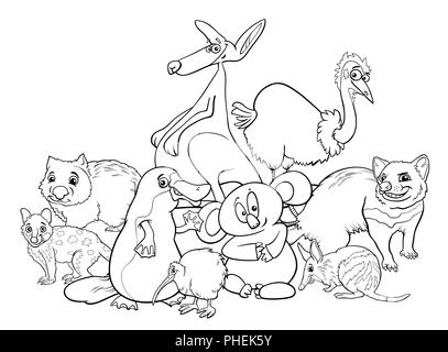 Download animals, illustration, kangaroo, cartoon, marsupials, group, comic Stock Vector Art ...