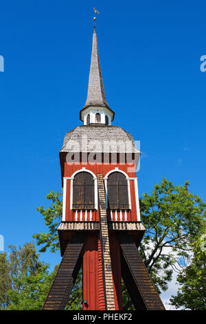 Old wooden belfry in summer Stock Photo