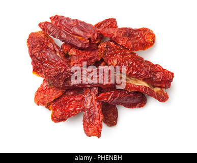Dried Tomatoes Isolated on White Background Stock Photo