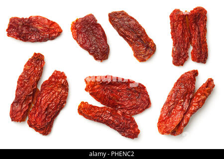 Dried Tomatoes Isolated on White Background Stock Photo
