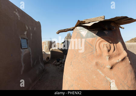 Tiebele, the royal court made by painted kassena houses, Burkina Faso Stock Photo