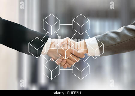 Blockchain technology  financial cryptocurrency such as bitcoin Stock Photo