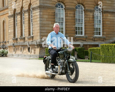 1962 Triumph TR6 motorcycle, bike famous ridden by Steve McQueen in film the Great Escape.  Salon Prive 2018 at Blenheim Palace Woodstock  UK Stock Photo