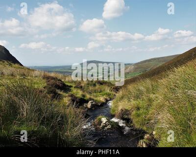 Looking north towards Binsey from the the top of Whitewater Dash, Northern Lake District National Park, Cumbria, England, United Kingdom Stock Photo