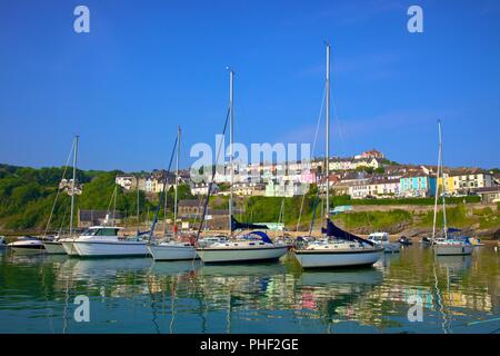 The Harbour at New Quay, Cardigan Bay, Wales, United Kingdom, Europe, Stock Photo