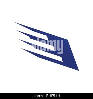 Speedy Wing Steel Blue Technology Vector Symbol Graphic Logo Design Template Stock Vector