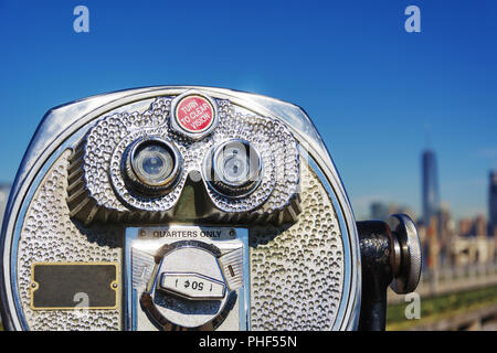 Close up of coin operated binoculars Stock Photo