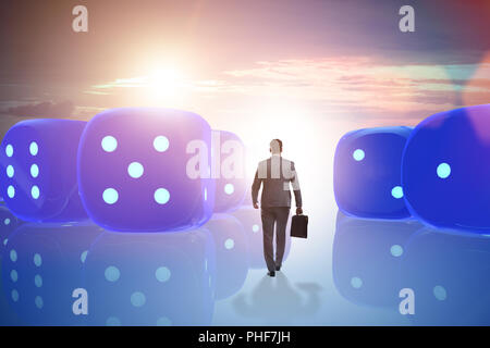 Businessman walking away from random chances of success Stock Photo