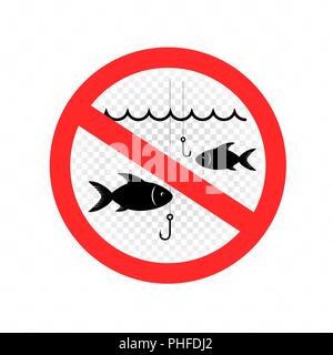 fishing is prohibited sign icon Stock Vector